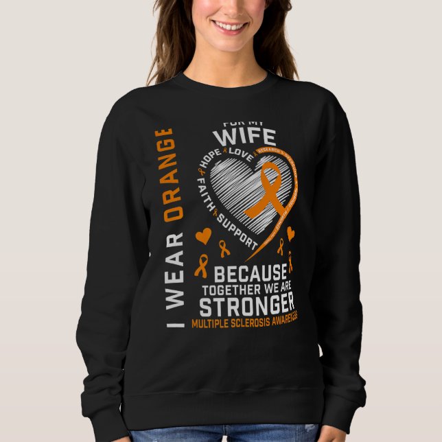 Sudadera Los Hombres Usan Naranja Para Mi Esclerosis Múltip (Anverso)