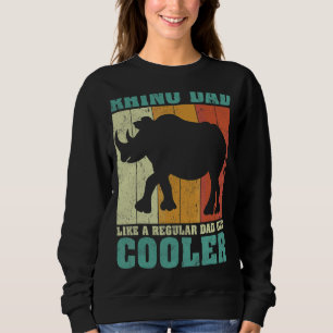 Sudadera Los Hombres Vintage Retro Rinoceronte Papá Como Un