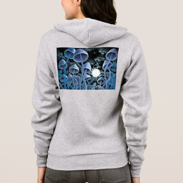 Sudadera Los hongos mágicos nocturnos bajo el arte de la lu (Reverso)