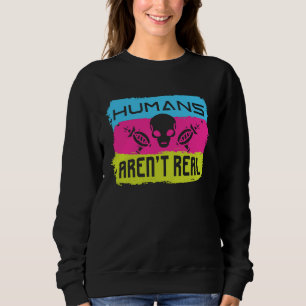 Sudadera Los humanos no son reales pequeño hombre verde ext