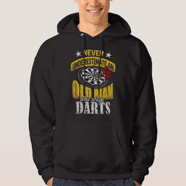 Sudadera Los Jugadores De Dart Nunca Subestiman A Un Hombre (Anverso)