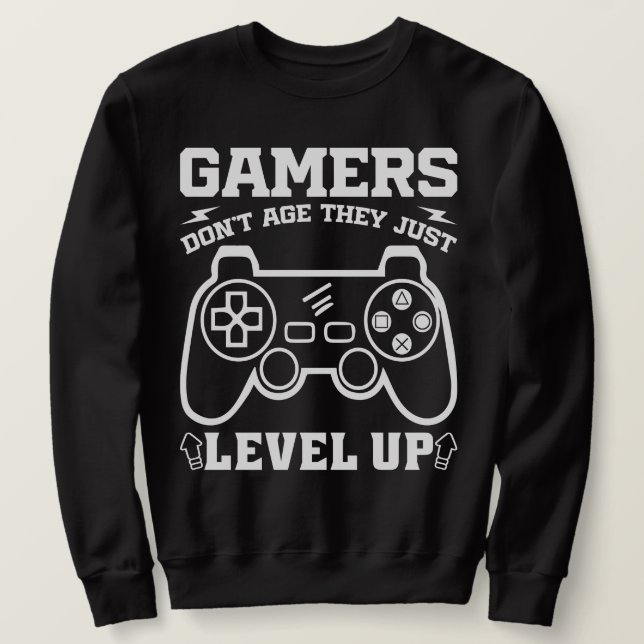 Sudadera Los jugadores no envejecen, simplemente suben de n (Anverso del diseño)