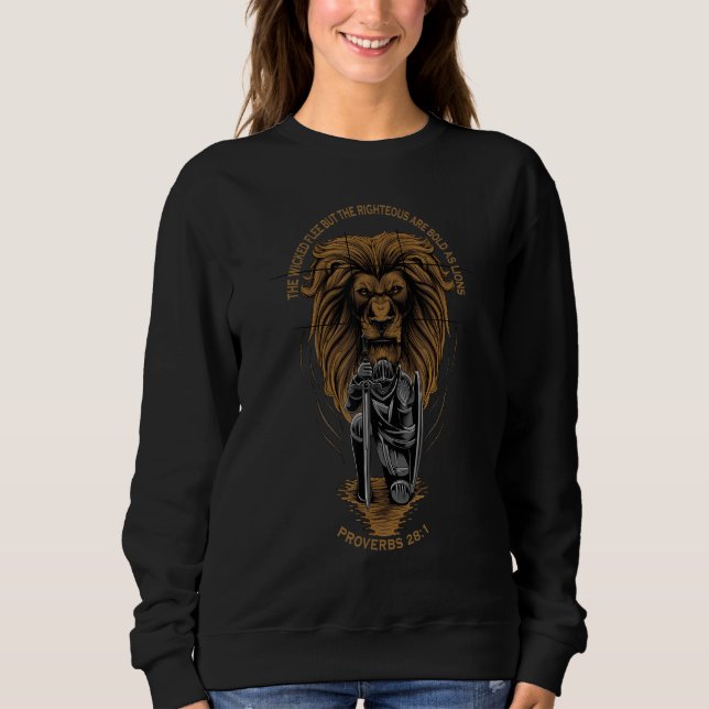 Sudadera Los Justos Son Tan Valientes Como Leones Biblia Cr (Anverso)