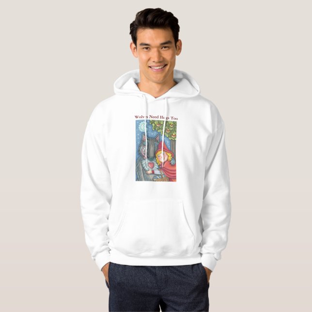 Sudadera Los Lobos También Necesitan Abrazos, Personalizar  (Anverso completo)