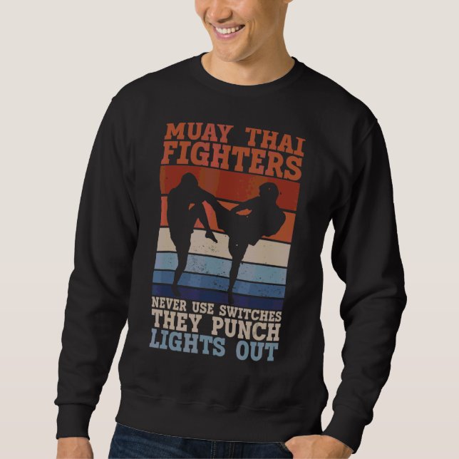 Sudadera Los luchadores tailandeses muay nunca usan interru (Anverso)