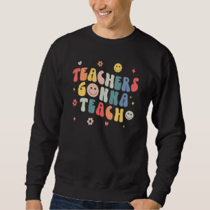 Sudadera Los maestros van a enseñar Retro Groovy Agradecimi