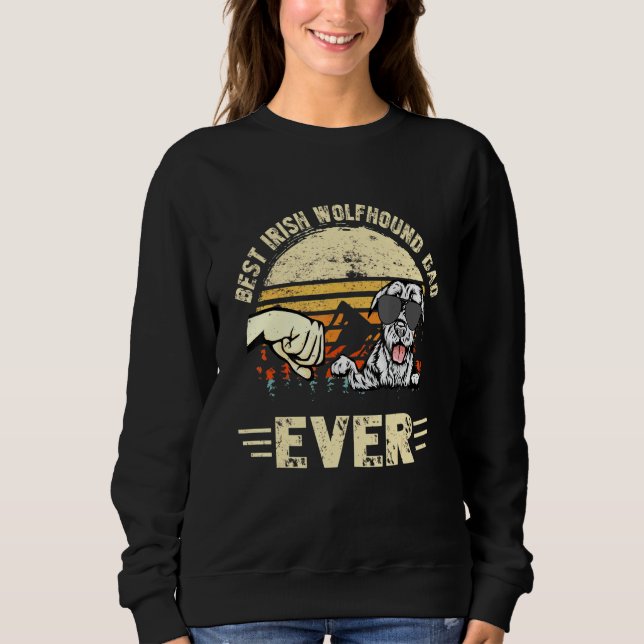 Sudadera Los mejores padres retro de Wolfhound irlandeses (Anverso)