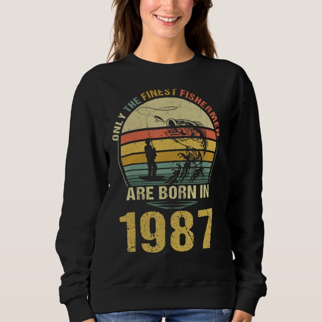 Sudadera Los Mejores Pescadores Nacieron En 1987 En La Pesc (Anverso)