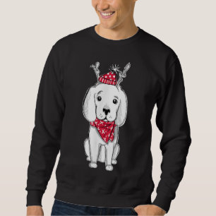 Sudadera Los Navidades adoran con reno al perro con traje d