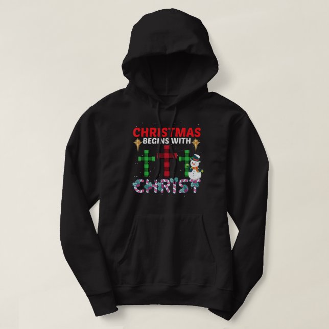 Sudadera Los navidades comienzan con Cristo Nieto Rel crist (Diseño del anverso)