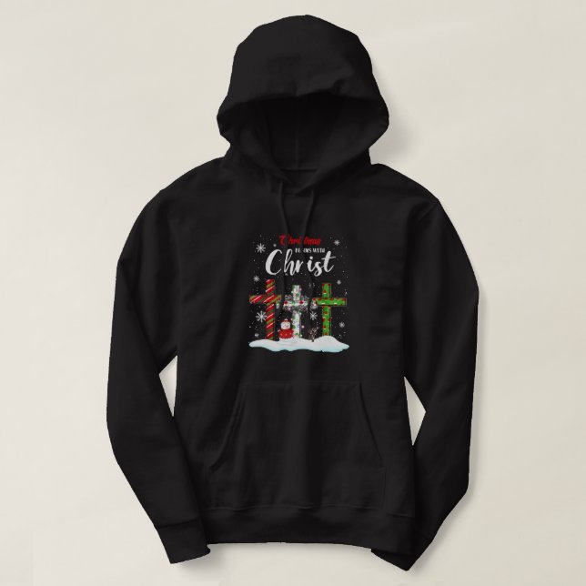 Sudadera Los navidades comienzan con el Cristo de los hombr (Diseño del anverso)