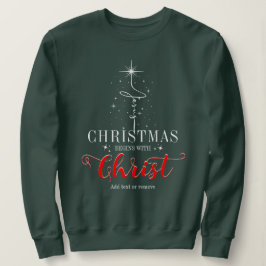 Sudadera Los navidades comienzan con el Cristo Jesús cruzad