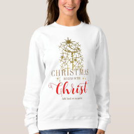 Sudadera Los navidades comienzan con el Cristo Jesús cruzad