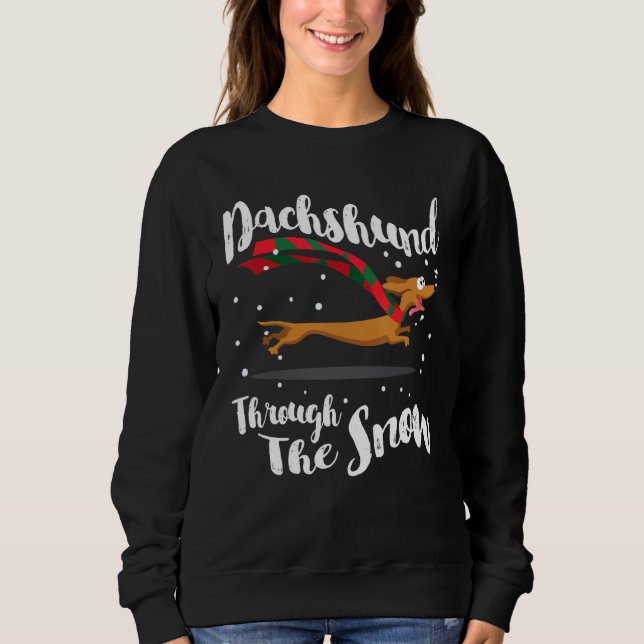 Sudadera Los Navidades De Dachshund Pasan Por La Nieve (Anverso)