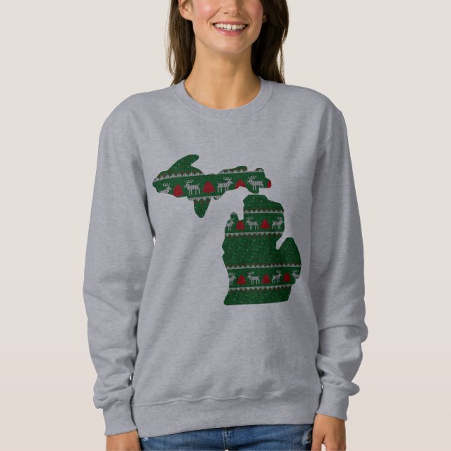 Sudadera ¡Los Navidades feos de Michigan diseñan sudadera! (Anverso)