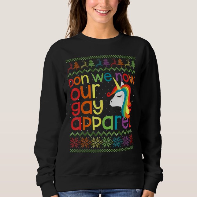 Sudadera Los Navidades gay arcoiris unicornio no somos gay (Anverso)