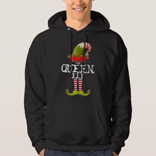 Sudadera Los Navidades graciosos de Queen Elf dan a la fami (Anverso)