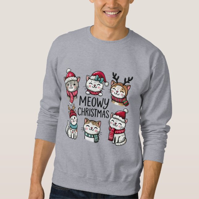 Sudadera Los Navidades Meowy se burlan de los gatos en las  (Anverso)