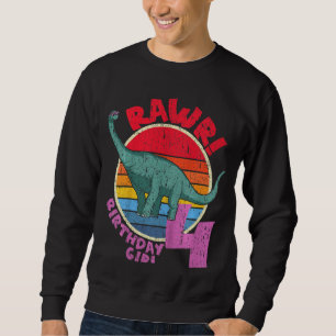 Sudadera ¡Los niños Chica del cuarto cumpleaños, yo soy Raw
