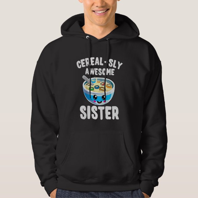 Sudadera Los Niños Cortan El Cereal De La Pequeña Hermana L (Anverso)