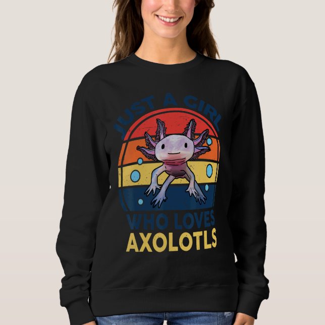 Sudadera Los niños de Axolotl son solo un Chica que ama a A (Anverso)