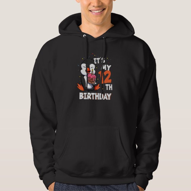 Sudadera Los niños son mi cumpleaños número 11, el pingüino (Anverso)