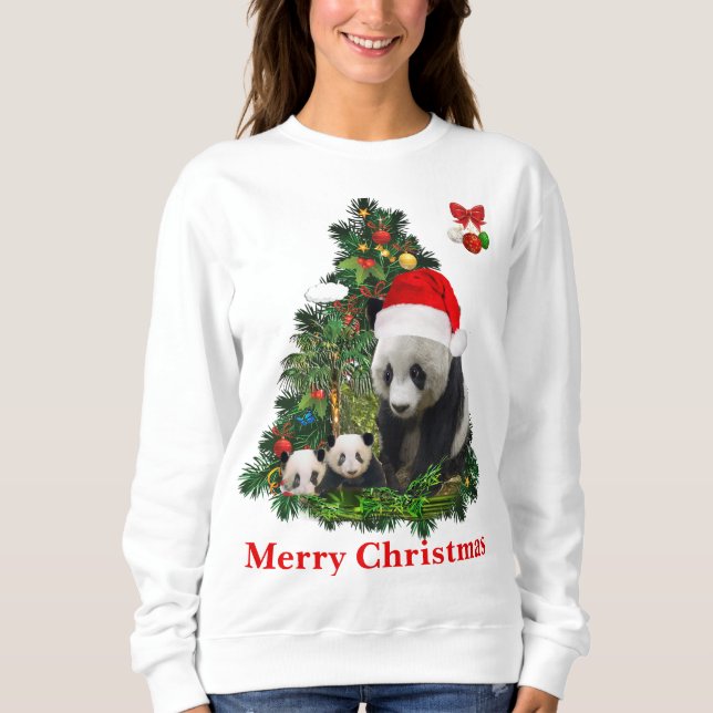 Sudadera Los pandas navideños  (Anverso)