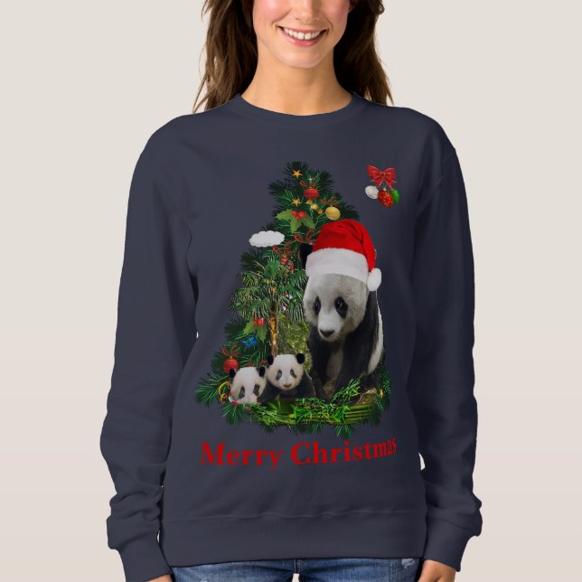 Sudadera Los pandas navideños  (Anverso)