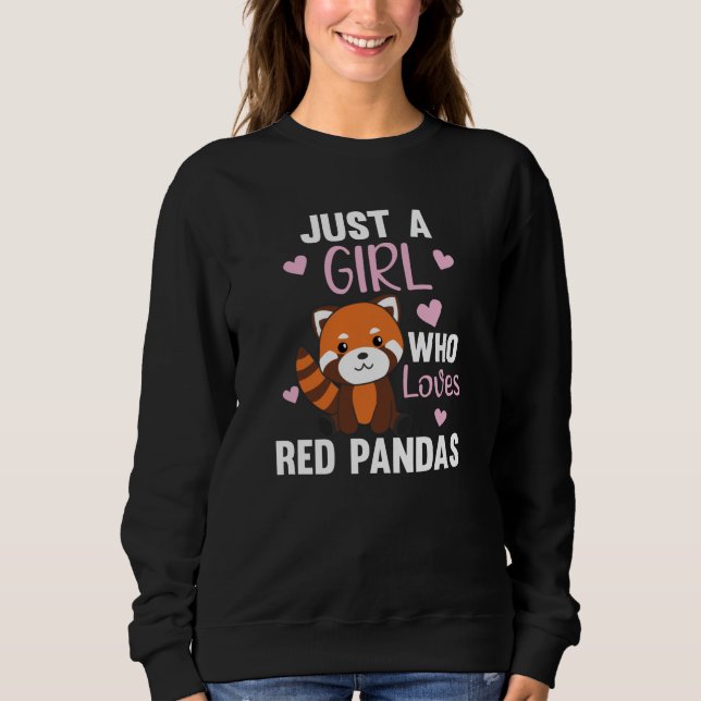 Sudadera Los pandas rojos Chicas aman el Panda rojo Kawaii  (Anverso)