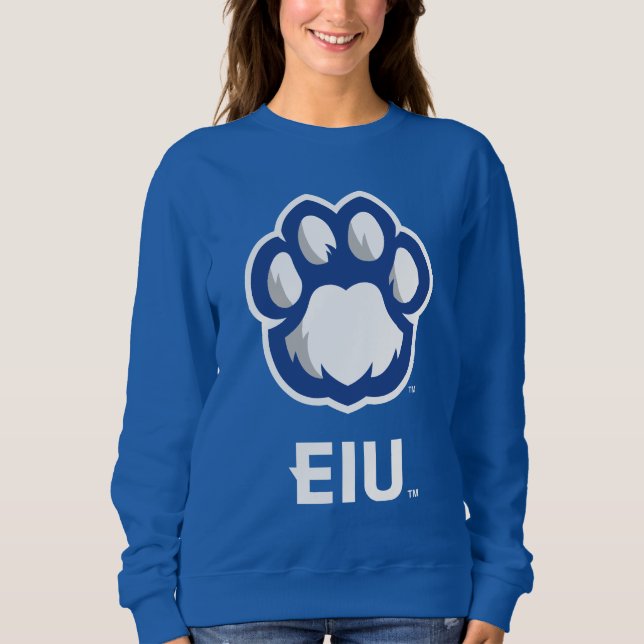 Sudadera Los Panthers de Illinois Oriental Paw Print y EIU (Anverso)