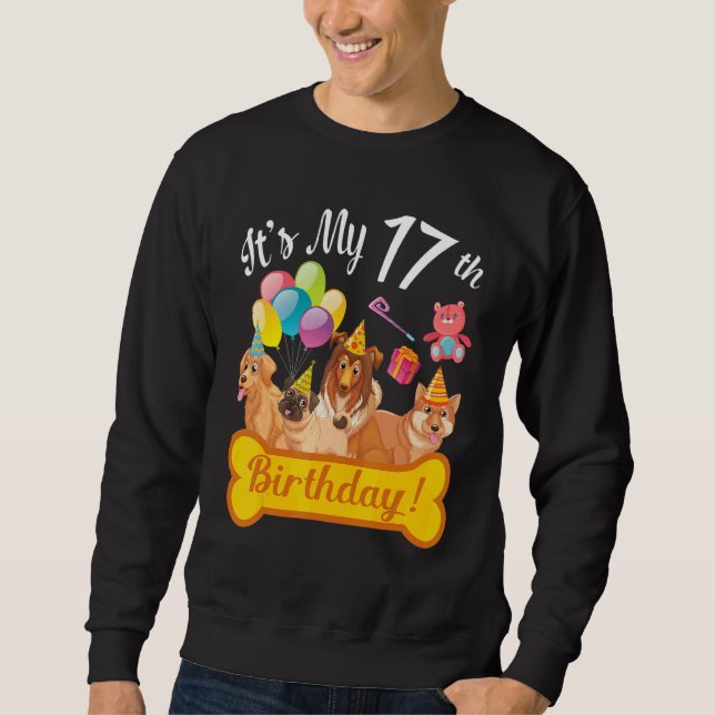 Sudadera Los perros bailando juntos es mi feliz cumpleaños  (Anverso)