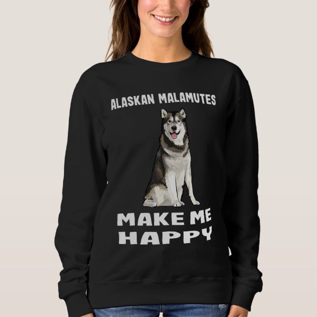 Sudadera Los perros me dan felicidad Alaskan Malamute (Anverso)