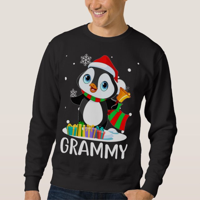 Sudadera Los pingüinos de Grammy y los Navidades divertidos (Anverso)
