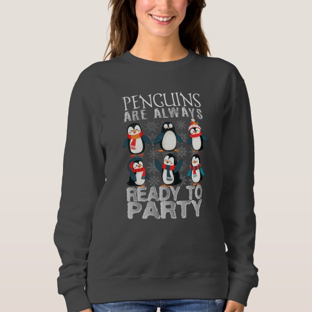 Sudadera Los pingüinos felices están siempre de fiesta con  (Anverso)