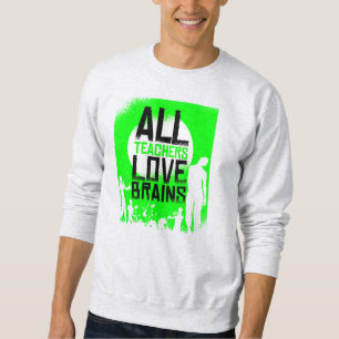 Sudadera los profesores zombies de halloween aman los cereb