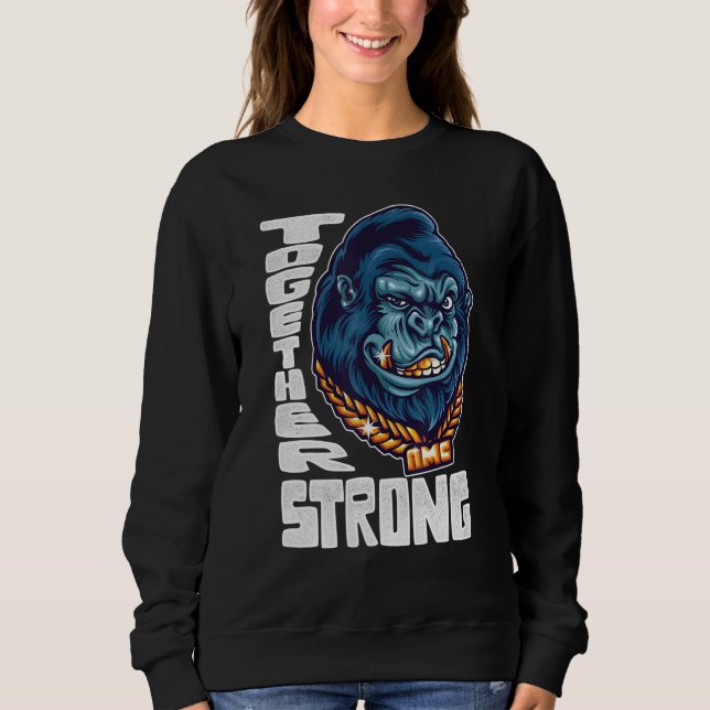 Sudadera Los simios juntos fuertes memes: apremio corto (Anverso)