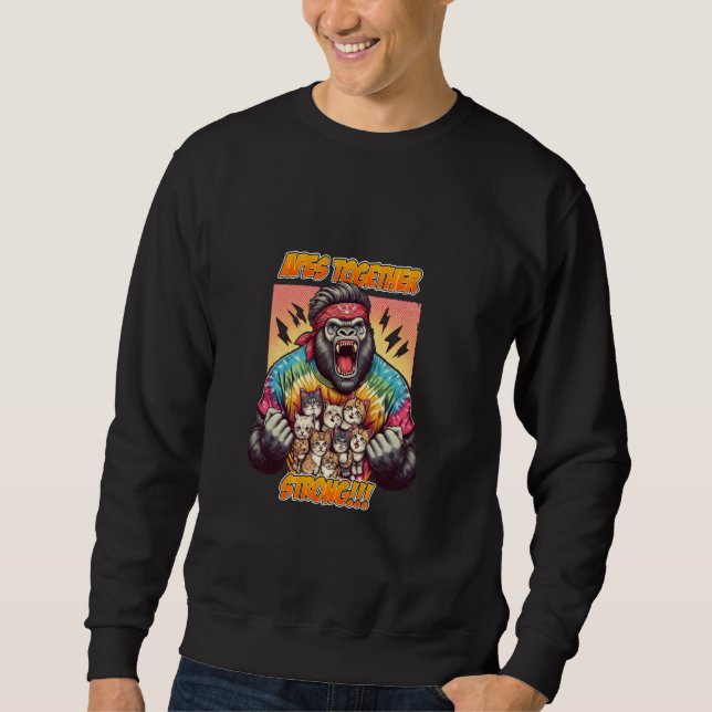 Sudadera ¡¡¡Los simios juntos son fuertes!!! Meme de Wall S (Anverso)