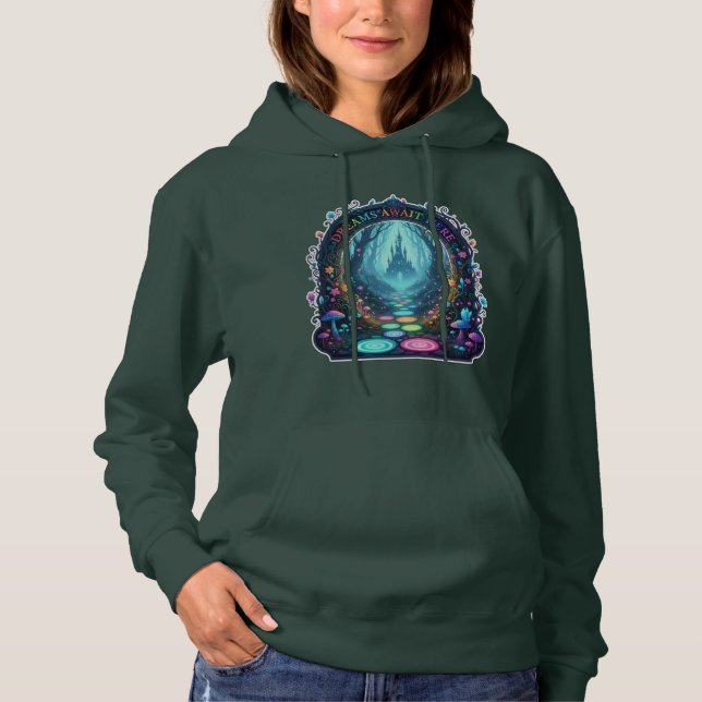 Sudadera Los sueños esperan aquí. (Anverso)