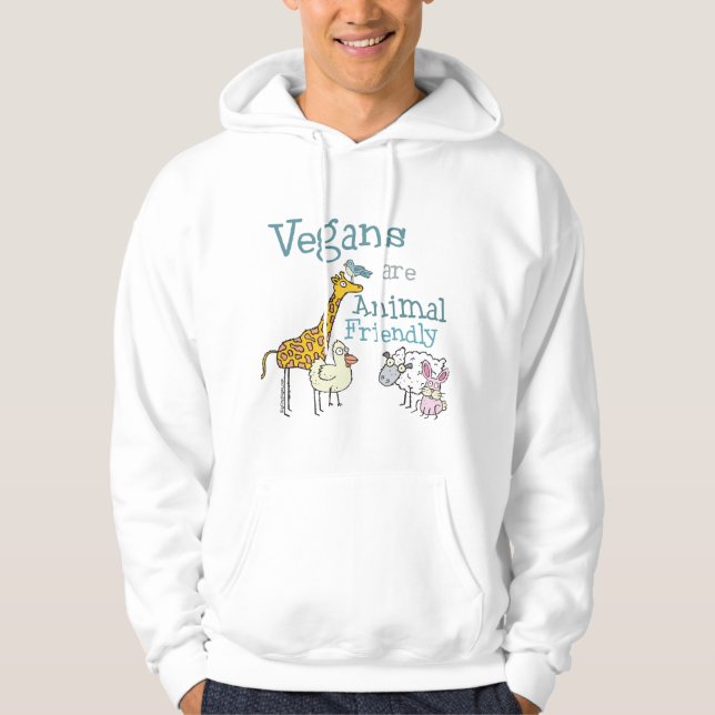 Sudadera Los vegetarianos son amistosos con los animales (Anverso)