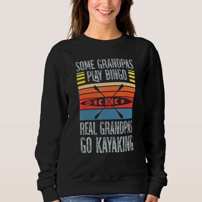Sudadera Los verdaderos abuelitos van a Kayaking Retro Vint (Anverso)