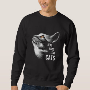 Sudadera Los verdaderos Chicas aman los gatos