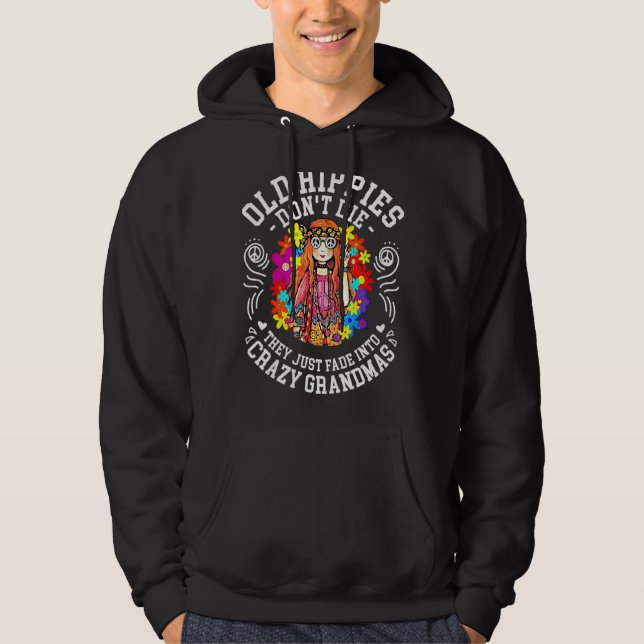 Sudadera Los viejos hippies no mueren, simplemente se desva (Anverso)
