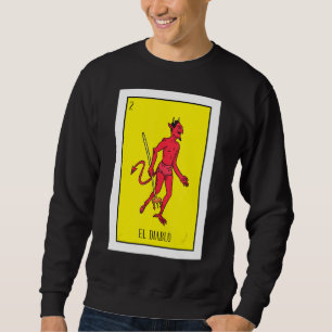 Sudadera Lotería del Diablo Mexicano  La Carta del Diablo L