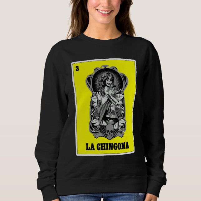 Sudadera Lotería Mexicana Para Mujeres Chula Chicana La Chi (Anverso)