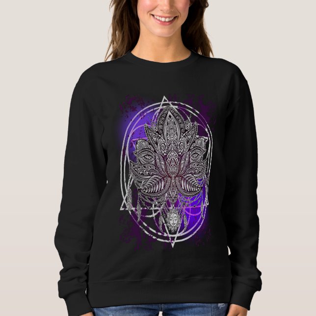 Sudadera Lotus Crystals Zen Flower Of Life Hippie Sacred Ge (Anverso)