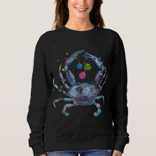 Sudadera Louisiana Blue Crab Christmas Lights Distressed
