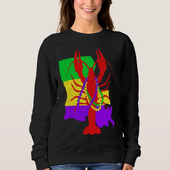 Sudadera Louisiana Est 1812 Crawfish New Orleans Mardi Gras (Anverso)