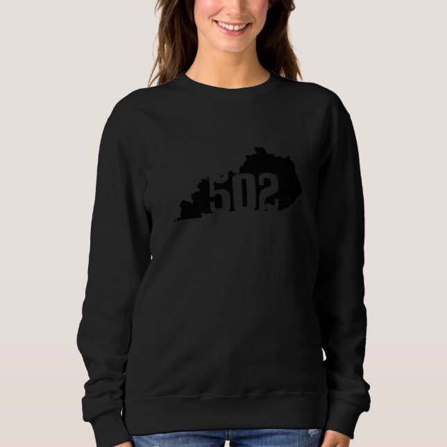 Sudadera Louisville 502 Código de área Kentucky Map State P (Anverso)