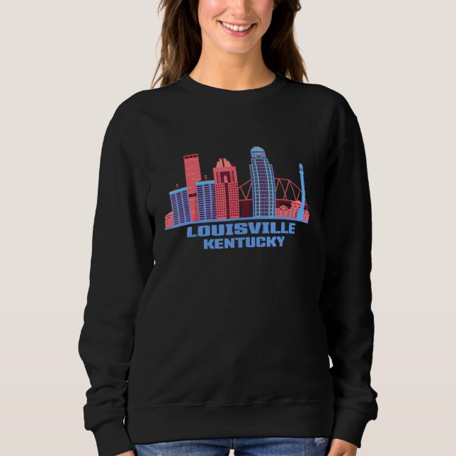 Sudadera Louisville Kentucky Skyline Usa Colorful American (Anverso)