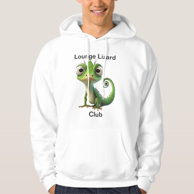 Sudadera Lounge Lizard" - Gracioso Gecko Hoodie para el chi (Anverso)